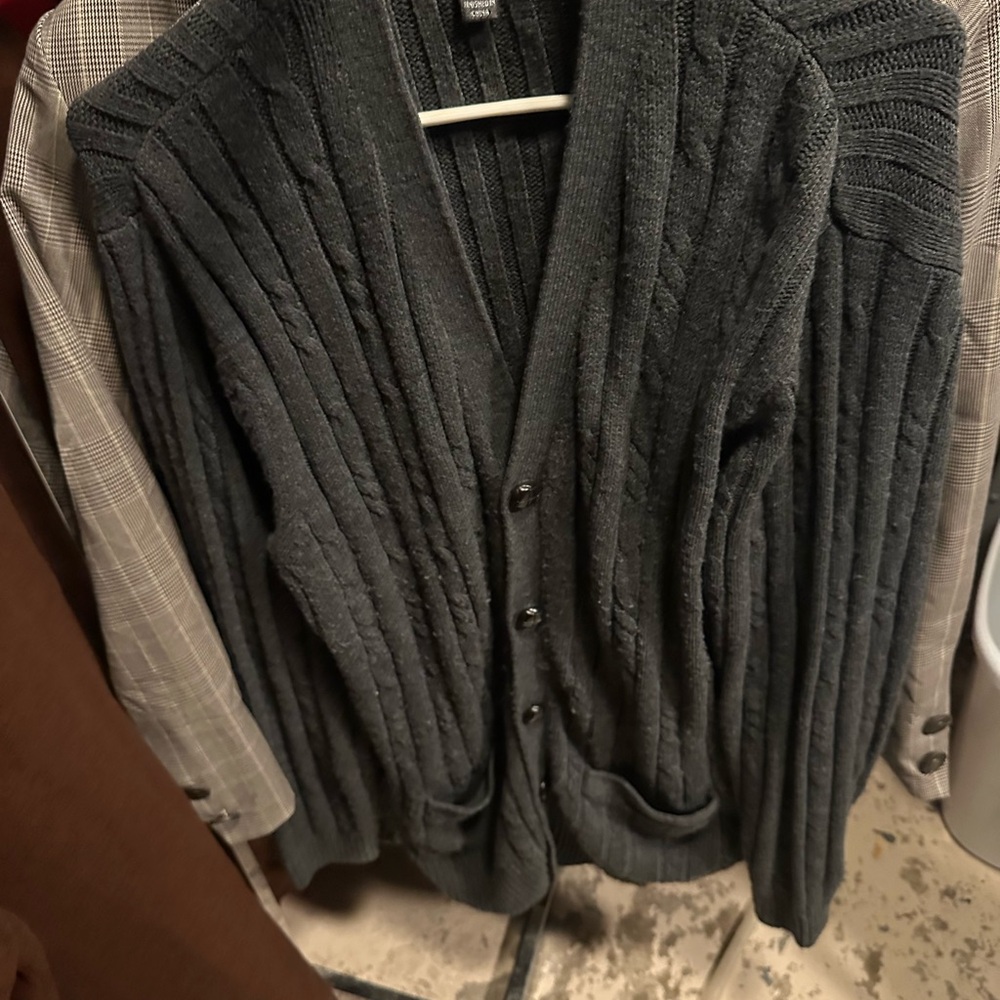 Croft & Barrow Dark Gray Cardigan Sweater - Picture 1 of 2